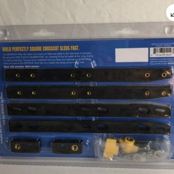 Zeroplay miter bar 2 pack 3/4 x 3/8" t=track miter slots shopsmith & general 350 - Picture 5 of 5